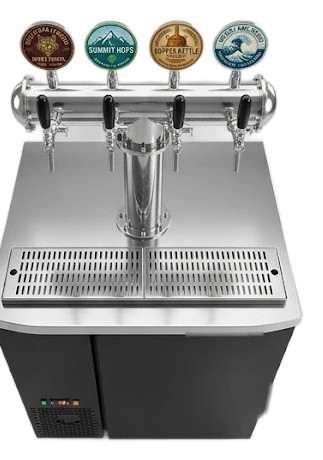 Tủ bia kegerator 2 – 4 vòi (trụ chữ T)